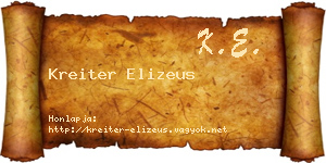 Kreiter Elizeus névjegykártya